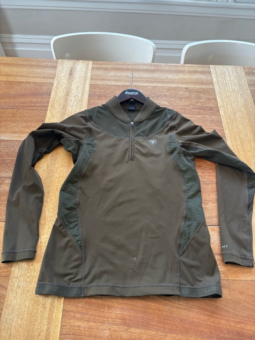 Ariat olive Long Sleeve Quarter Zip Athletic Top